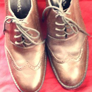 Chadwick's VINTAGE Brown Leather Oxford heels sz. 7m